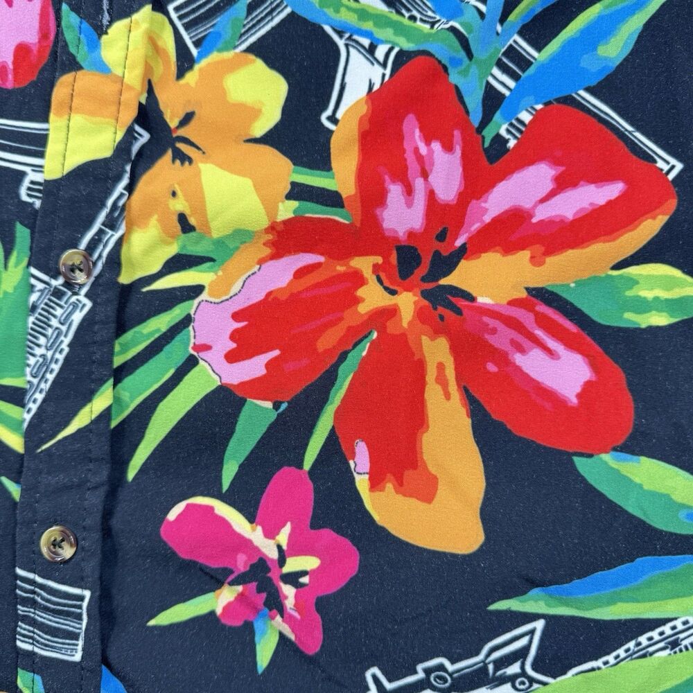 Combat Iron Apparel Button Up Short Sleeve Men M All Over Print Floral M16 AR15 - Picture 9 of 12